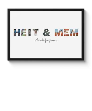 Poster met lijst - Heit & Mem
