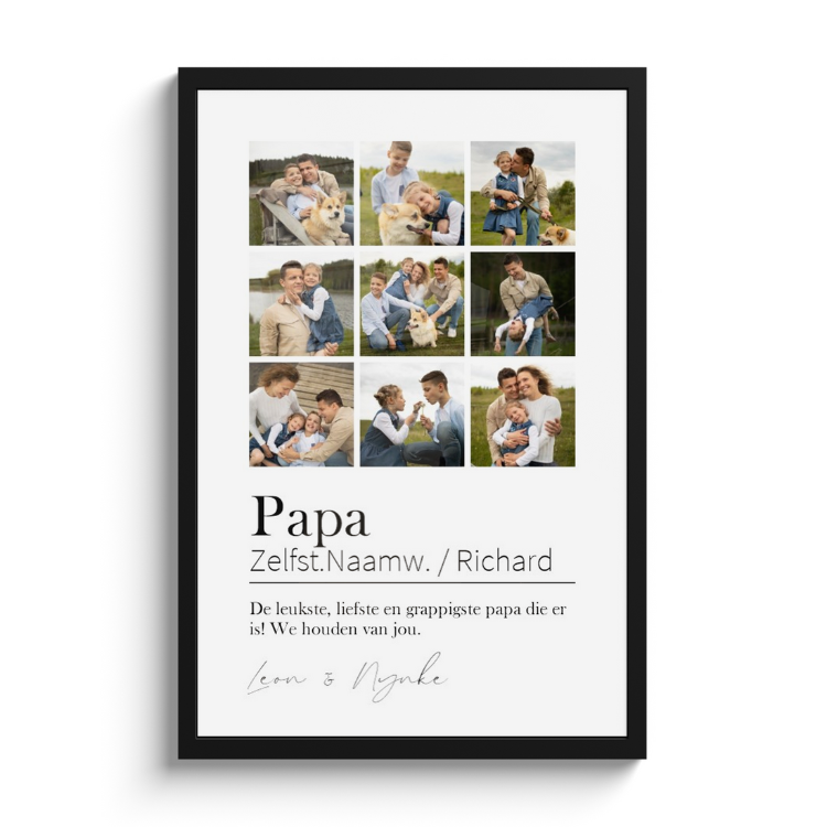 Foto in lijst - Papa betekenis collage