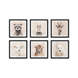 Fotowand jeugdige dierenvreugde beige- Set 6 stuks (Compleet)-thumbnail-3