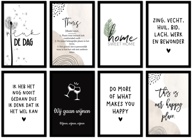 Poster met lijst Lifestyle quotes