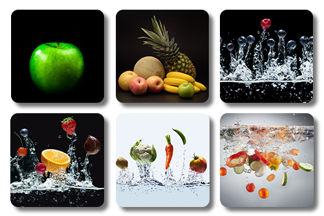 Quadratische Untersetzer - Sets obst 1-4