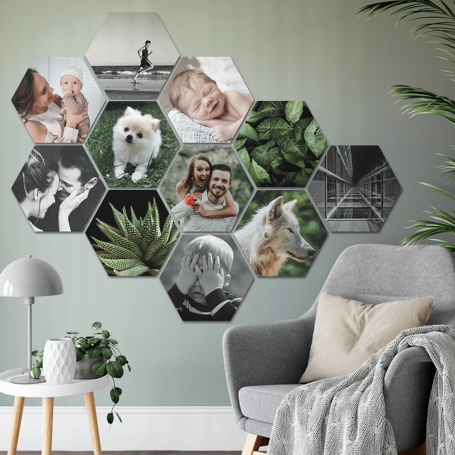 Hexagon collage