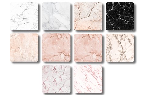 Quadratische Untersetzer - Sets marmor 1-2