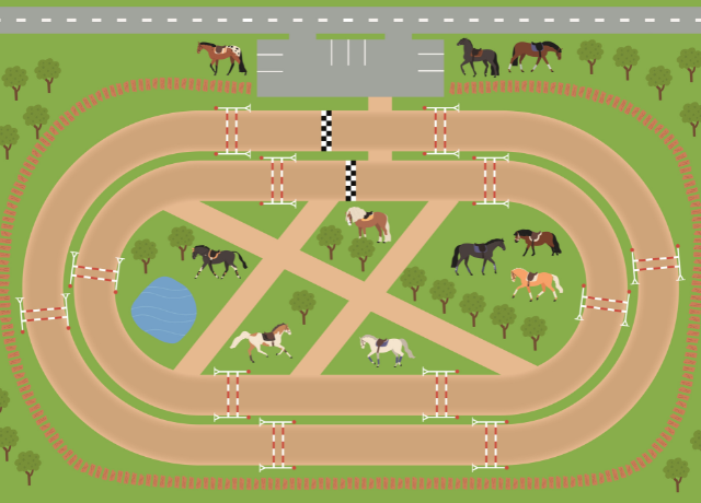 Speelmat Paarden - Racebaan
