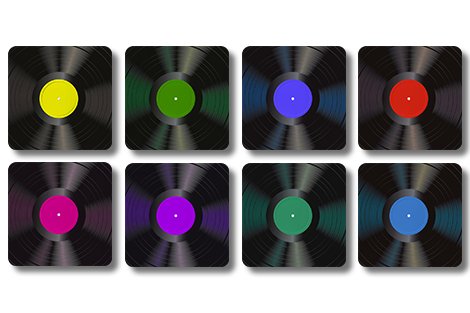 Vierkante onderzetters - Set vinyl 1-3