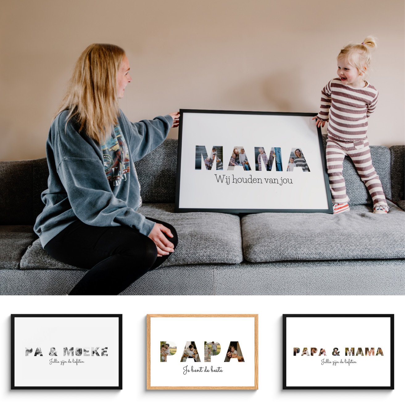 Letter collages papa en mama